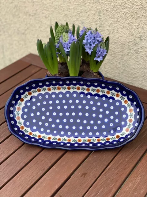 Boleslawiec Bunzlauer Keramik Plateau Assiette 32 CM En Pologne Neuf Unique