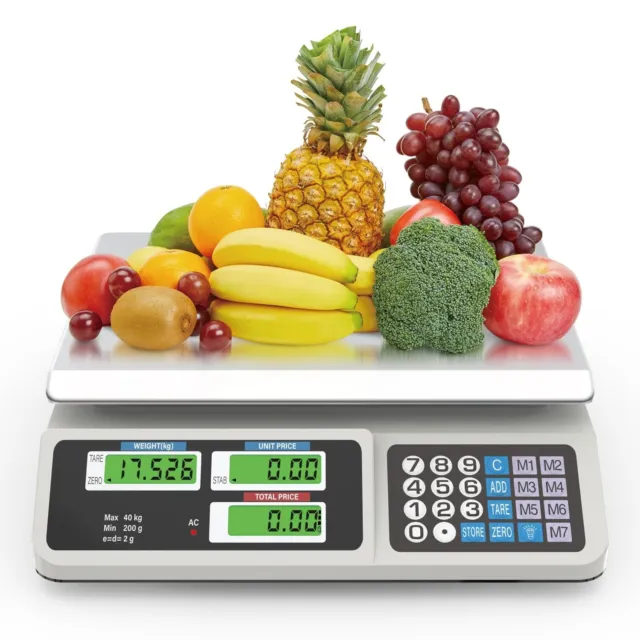 88LB Digital Scale Price Computing Deli Food Produce Electronic Counting Weight