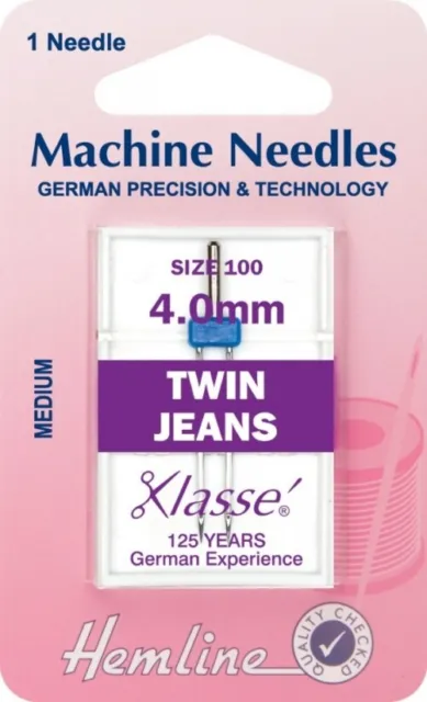 Agujas para máquina de coser Hemline de jeans dobles talla 90/14 4 mm - cada una