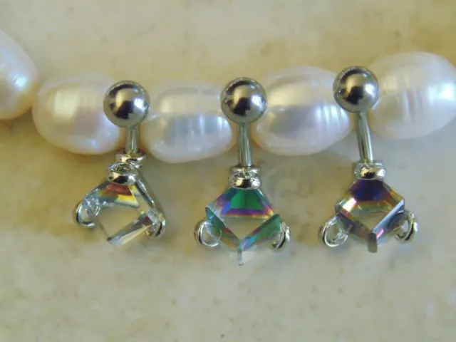 Square Crystal Navel/Belly Ring.