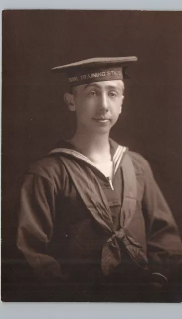 NAVAL TRAINING CENTER SAILOR newport ri real photo postcard rppc rhode island