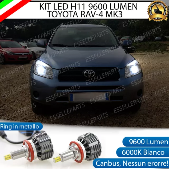 Kit Full Led H11 Toyota Rav-4 Rav 4 Mk3 6000K Bianco Canbus Led 360° 9600 Lumen