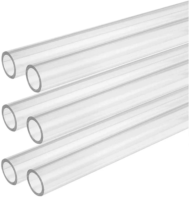 CLEAR ACRYLIC PERSPEX PLASTIC PIPE TUBE BAR HOLLOW All Sizes All