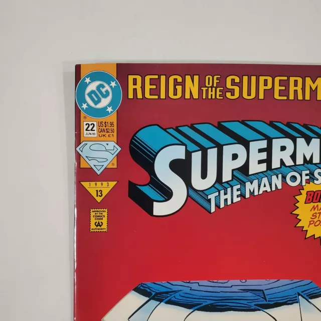 Superman The Man of Steel #22 Reign of the Superman Die Cut DC Comic Book 1993 2