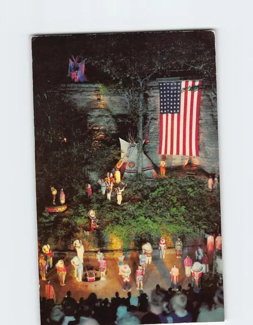 Postcard Salute to the Flag Stand Rock Indian Ceremonial Dances Wisconsin Dells