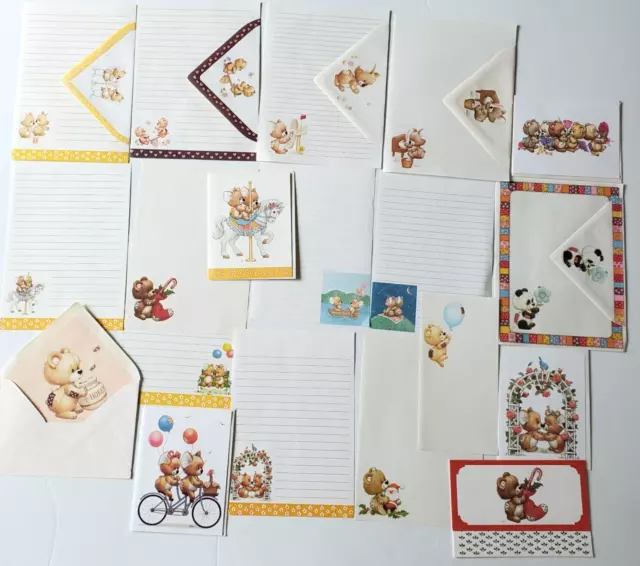 28 pc Stationery Lot Rag Tag Teddies Ruth Morehead Panda Teddy Bears Note Cards