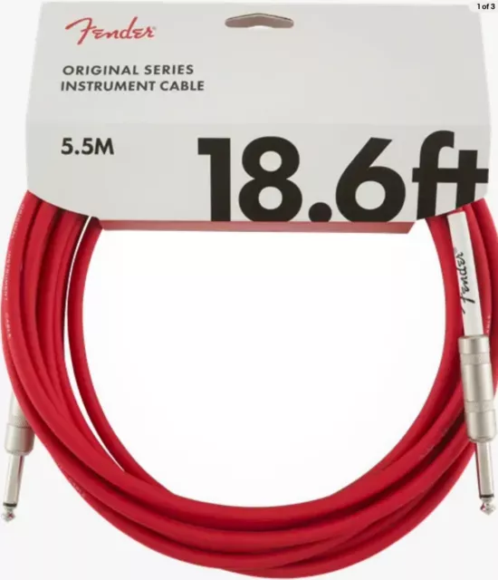 Guitar Lead Fender 18.6ft Jack - Jack Instrument Cable - Fiesta Red