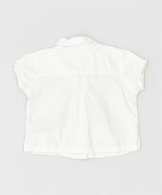 Camicia a maniche corte TOMMY HILFIGER bambina 6-9 mesi cotone bianco OG06 2