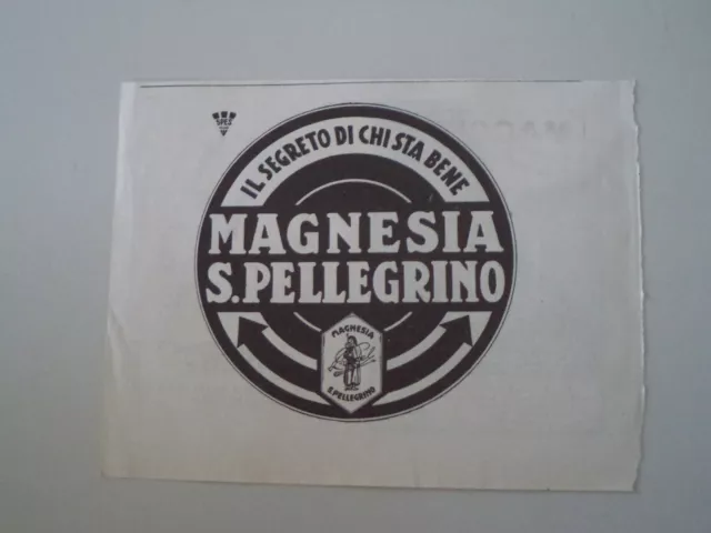 advertising Pubblicità 1929 MAGNESIA SAN S. PELLEGRINO