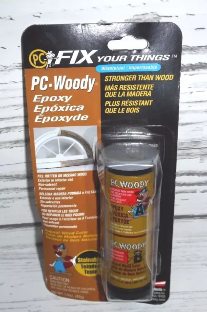 2 PC Products PC-Woody Two-Part Wood Repair Epoxy Paste 1.5 oz