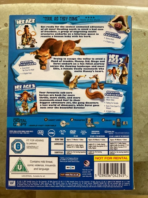 Ice Age Set ICE AGE COMPLETE Collection Contains Ice Age 1,2 & 3 Dvd Box Set £4.99 ...