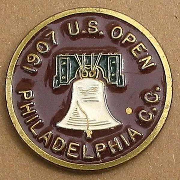 Us Open 1907 Golf Ball Marker Old Hand Painted 1" Coin Philadelphia Country Club