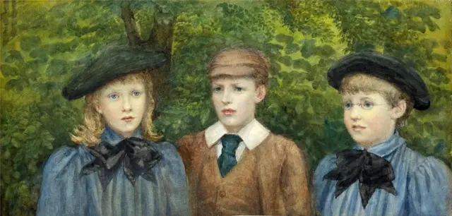 Children In Landscape - Watercolour Painting - Late 19th / Early 20th Century