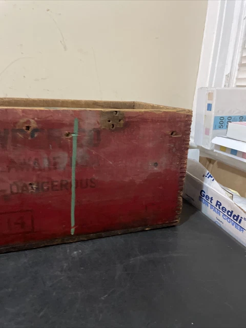 Antique ATLAS POWDER Co. Explosive Box Advertising Empty Wooden Crate 4