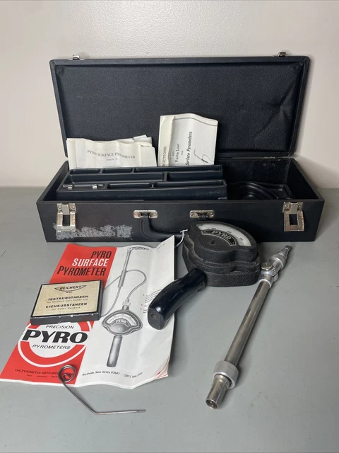 Vintage PYRO Surface Pyrometer With Original Case with Manuals
