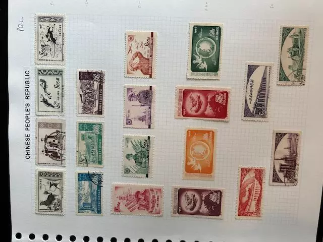 8107 China PRC album page 19 stamps mixed condition