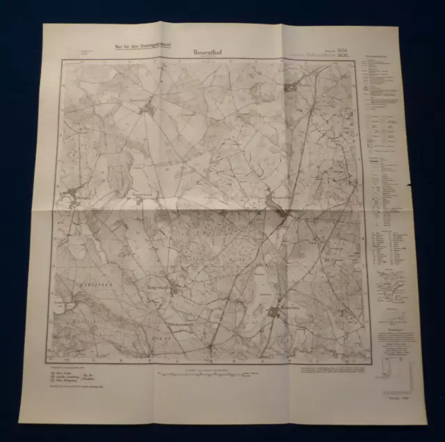 Landkarte Meßtischblatt 3154 Rosenthal in der Mark, Kreis Soldin / Neumark, 1945