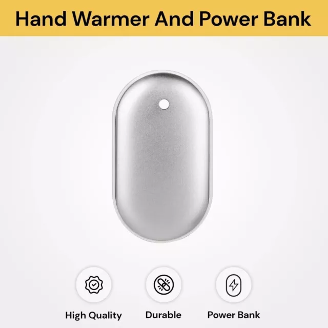 Rechargeable Hand Warmer 3 Levels Pocket USB Power Bank Portable Winter Heater 2