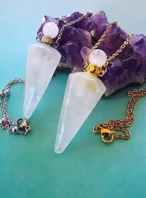 CRYSTAL Urn Necklace, Cremation Jewelry,CRYSTAL QUARTZ URN Pendant, Gemstone Urn