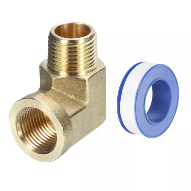 3/8" NPT Male x 3/8" NPT Female 90 Degree Street Brass Elbow Pipe Fitting