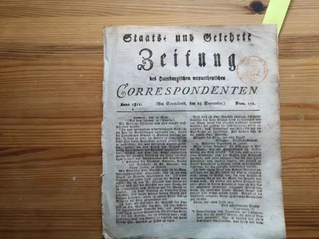 1811 Zeitung Hamburg 156 Harburg Leichenrede Garnisonmedicus Michaelsen