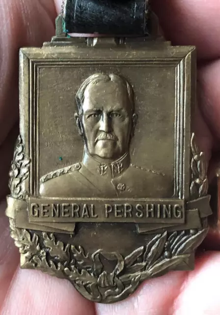 Antique / Vintage - General Pershing / Greenduck Badge Co. Chicago  Watch Fob