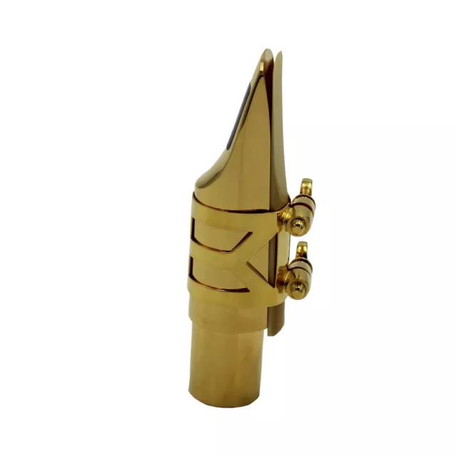 Eastern music Gold plated metal alto saxophone mouthpiece with cap and ligature