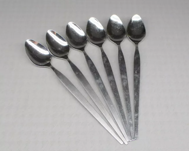 Oneida Community Stainless steel flatware satinique older 6 iced tea spoons 0964