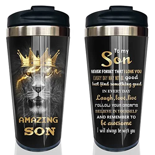 To My Son Gifts Coffee Tumbler 15 oz - Son 1 Count (Pack of 1) Son - Black