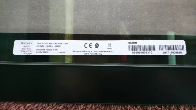 Pièces Four HOTPOINT FXJP6, Mod: FA2 540 P IX HA, le lot à 120 € ou voir détail.