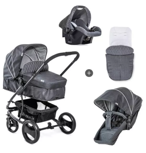 Hauck Kombi Kinderwagen Pacific 4 Shop N Drive inkl. Babywanne