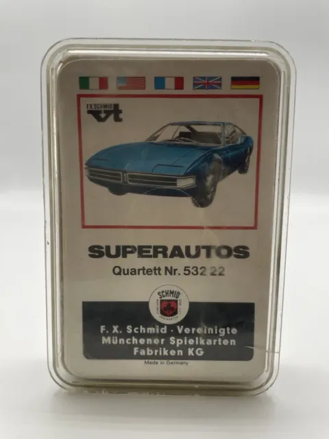 Superautos Quartett F.X. Schmid Spielkarten 53222 Autos Fahrzeuge Sammlerstück