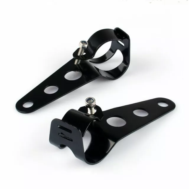 Headlight Bracket Side Mount Fork Tube Pour Honda Suzuki Yamaha Superbike BLK E3