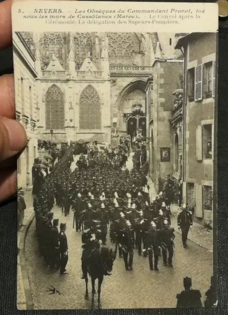 CPA 58 NEVERS - Obsèques du Commandant PROVOT tué à CASABLANCA (Maroc) La déléga
