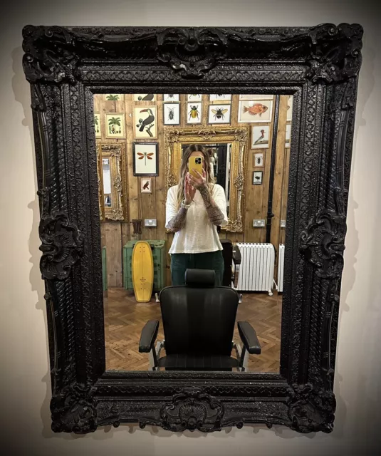 Vintage Ornate Extra Large Black Framed Mirror