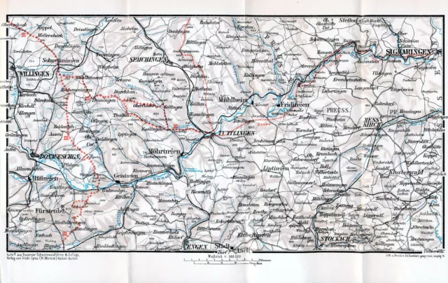 Tuttlingen Sigmaringen Villingen Engen 1912 orig. W-Karte Stockach Spaichingen