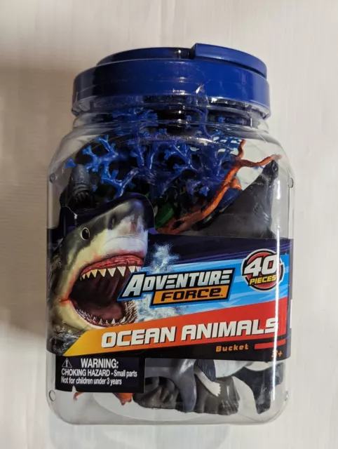 Adventure Force Ocean Animals Bucket NEW 40 Piece Toys