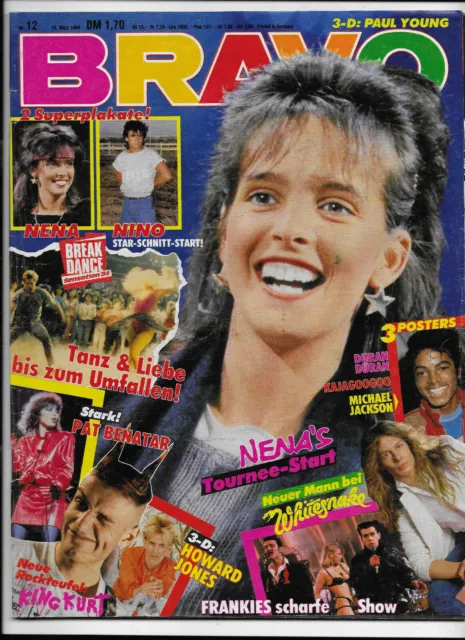 BRAVO Nr.12 vom 15.3.1984 mit Riesenposter Nino de Angelo, Nena, Michael Jackson