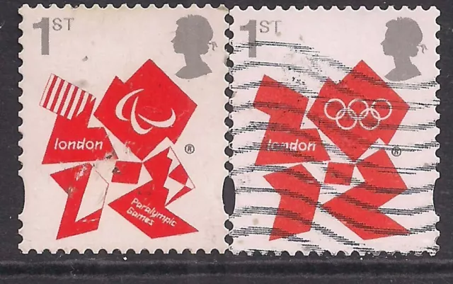 GB 2012 QE2 1st x 2 London Olympic Paralympic Games Emblem SG 3250/51 ( L638 )