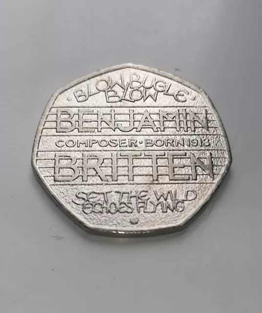 Benjamin Britten 50p Coin 2013 Circulated.