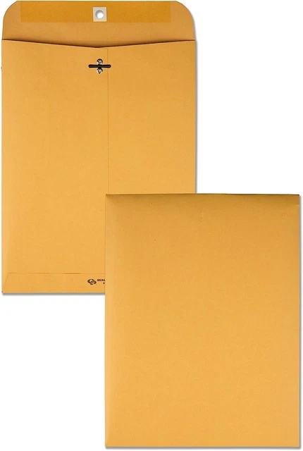 Light Brown Kraft Catalog Clasp Envelopes 8-3/4 x 11-1/2 100 per Box