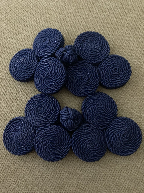 Cierres de rana en T House of Franken de colección hechos a mano azul marino de 4"" de largo por 1 1/2"" de largo