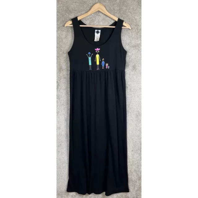 California Concepts Vintage Dress Womens 10 Black Maxi Sleeveless 90s- 7189*