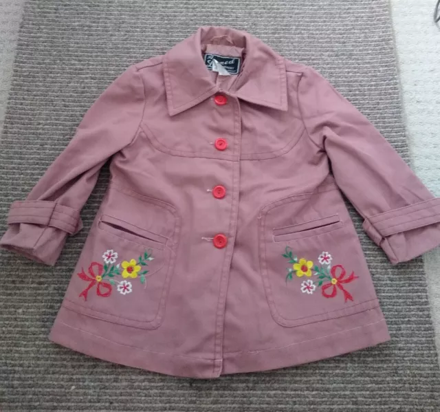 Cappotto giacca vintage per ragazze età 2-3. Rosa