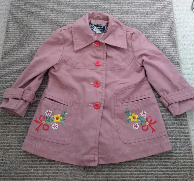 Cappotto giacca vintage per ragazze età 2-3. Rosa