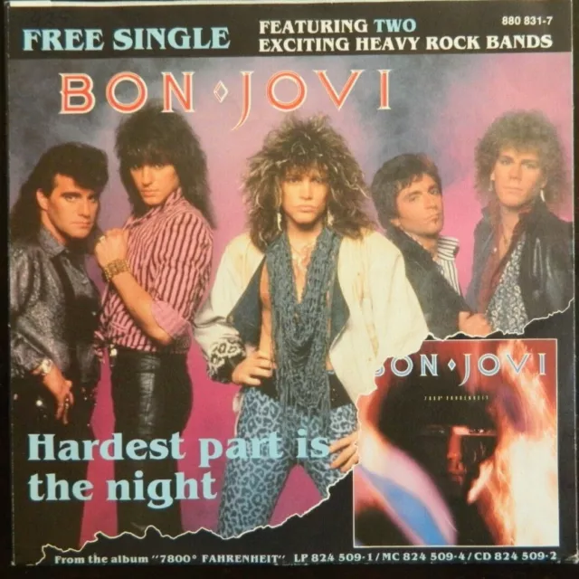 Bon Jovi   7"    Hardest Part is the Night  1985  Holland   MEGARAR