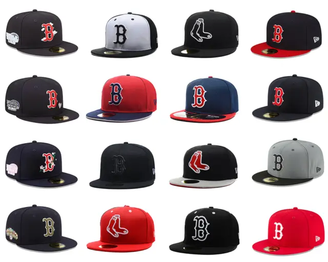 NEW Boston Red Sox New Era Baseball Cap 59FIFTY Fitted Hat Multi-size Unisex