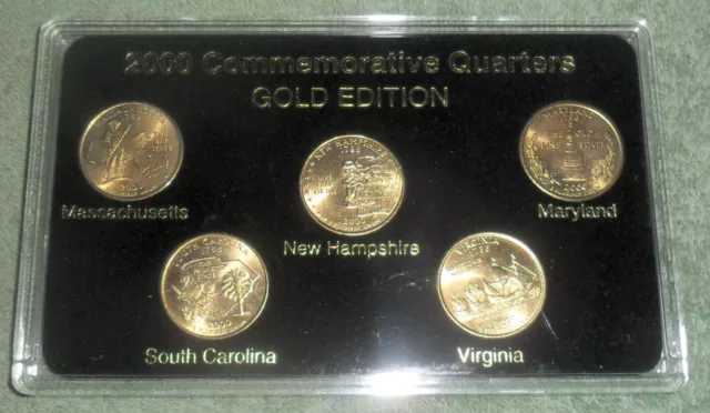 JB RFM 76729 50 States Commemorative Quarters 2000 Gold Edition