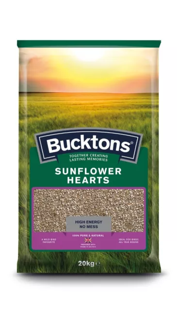 BUCKTONS SUNFLOWER HEARTS WILD BIRD,HIGH ENERGY,NO MESS, HUSK FREE 200g-20Kg 2