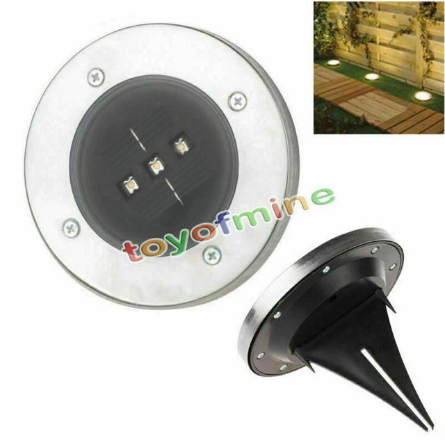 Solar Power 3LED Buried Light Outdoor Path Way Garden Under Ground Decking Lamp